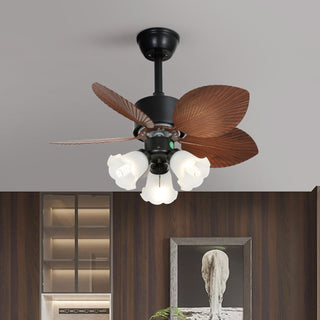 Plafonnier Ventilateur Florence en Bois Vintage