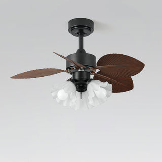 Ventilateur de Plafond Rosalyn en Bois Vintage avec Lumière