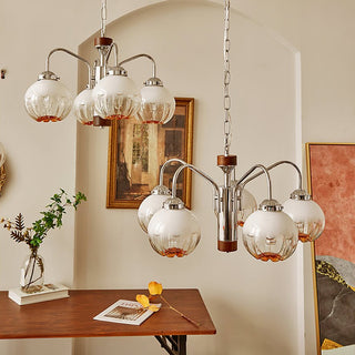 Ulliria Lustre Art Nordique Fleur En Noyer Et Verre