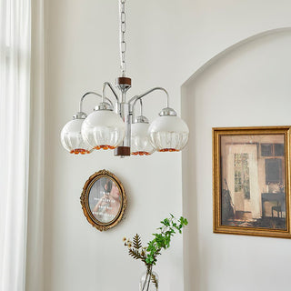 Ulliria Lustre Art Nordique Fleur En Noyer Et Verre