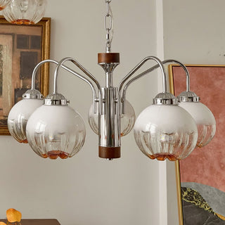 Ulliria Lustre Art Nordique Fleur En Noyer Et Verre