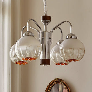 Ulliria Lustre Art Nordique Fleur En Noyer Et Verre