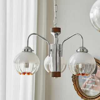 Ulliria Lustre Art Nordique Fleur En Noyer Et Verre