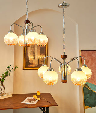 Ulliria Lustre Art Nordique Fleur En Noyer Et Verre