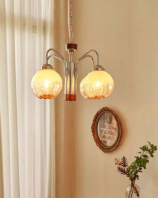 Ulliria Lustre Art Nordique Fleur En Noyer Et Verre