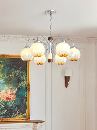 Ulliria Lustre Art Nordique Fleur En Noyer Et Verre