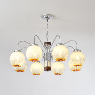 Ulliria Lustre Art Nordique Fleur En Noyer Et Verre