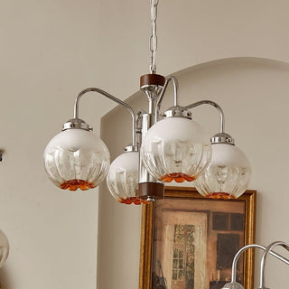 Ulliria Lustre Art Nordique Fleur En Noyer Et Verre