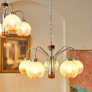 Ulliria Lustre Art Nordique Fleur En Noyer Et Verre
