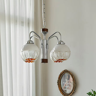 Ulliria Lustre Art Nordique Fleur En Noyer Et Verre