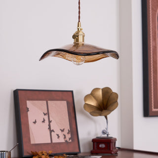 Utalira Suspension Moderne en Laiton et Verre