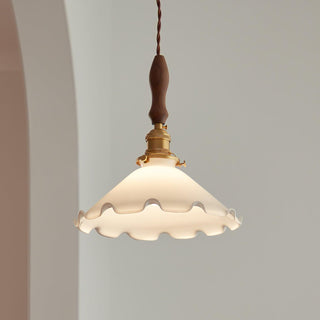 Solara Suspension en Verre Abat-jour Ondulé Vintage