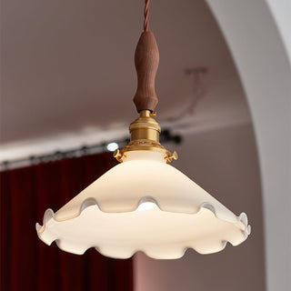 Solara Suspension en Verre Abat-jour Ondulé Vintage