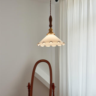 Solara Suspension en Verre Abat-jour Ondulé Vintage