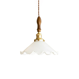 Solara Suspension en Verre Abat-jour Ondulé Vintage