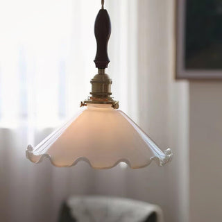 Solara Suspension en Verre Abat-jour Ondulé Vintage