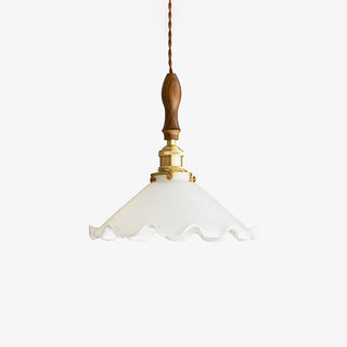 Solara Suspension en Verre Abat-jour Ondulé Vintage