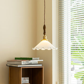 Solara Suspension en Verre Abat-jour Ondulé Vintage