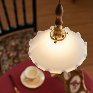 Solara Suspension en Verre Abat-jour Ondulé Vintage