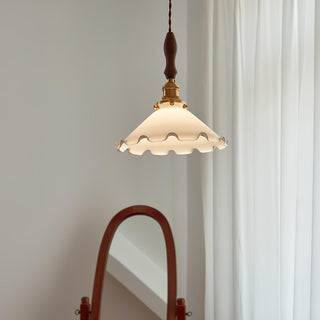 Solara Suspension en Verre Abat-jour Ondulé Vintage