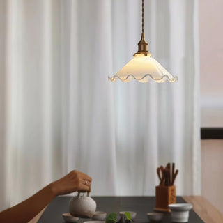 Solara Suspension en Verre Abat-jour Ondulé Vintage