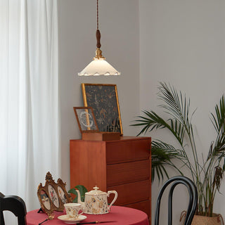 Solara Suspension en Verre Abat-jour Ondulé Vintage