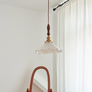 Solara Suspension en Verre Abat-jour Ondulé Vintage