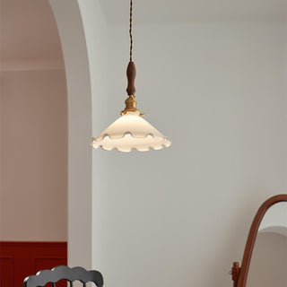 Solara Suspension en Verre Abat-jour Ondulé Vintage