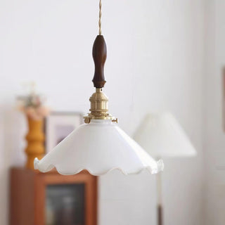 Solara Suspension en Verre Abat-jour Ondulé Vintage