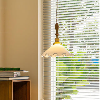 Solara Suspension en Verre Abat-jour Ondulé Vintage