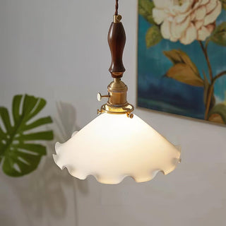 Solara Suspension en Verre Abat-jour Ondulé Vintage