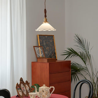 Solara Suspension en Verre Abat-jour Ondulé Vintage