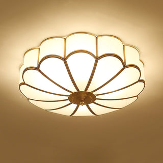 Viraean Plafonnier Moderne Fleur Laiton Verre