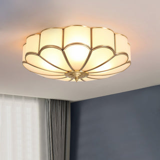 Viraean Plafonnier Moderne Fleur Laiton Verre