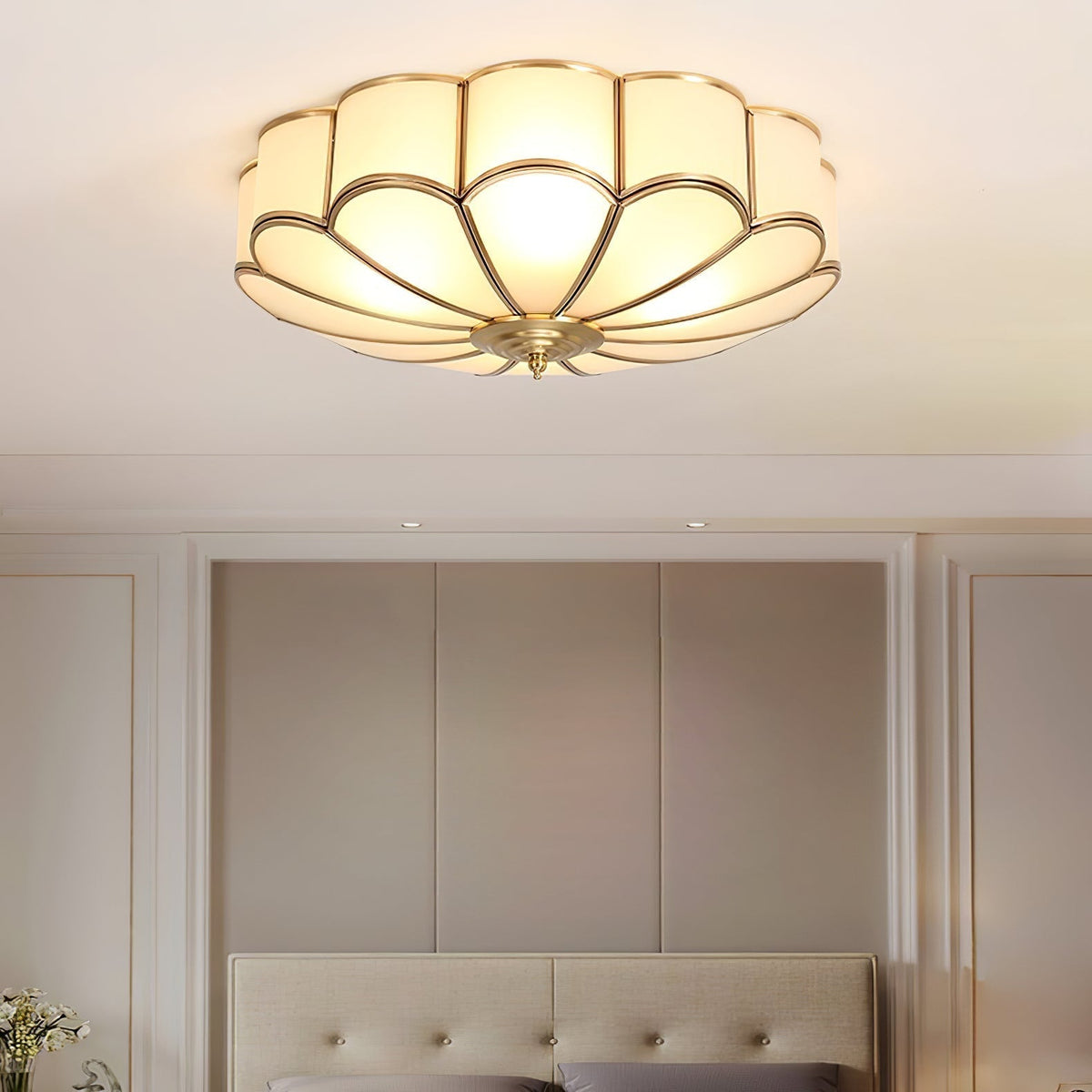 Ulira Plafonnier Design Fleur Verre