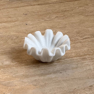 Flute Fold Stone Vessel Storage Tray-Neutral Decor