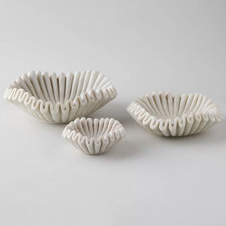 Flute Fold Stone Vessel Storage Tray-Neutral Decor