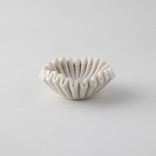 Flute Fold Stone Vessel Storage Tray-Neutral Decor