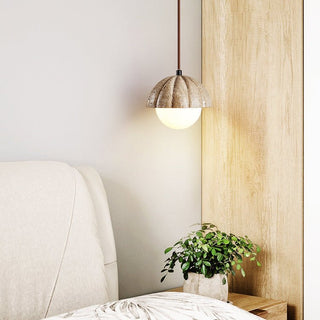 Fluted Orb Pendant Lamp-Neutral Decor