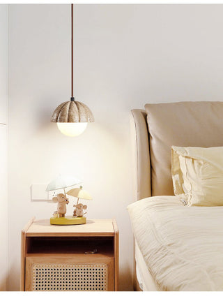 Fluted Orb Pendant Lamp-Neutral Decor