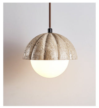 Fluted Orb Pendant Lamp-Neutral Decor