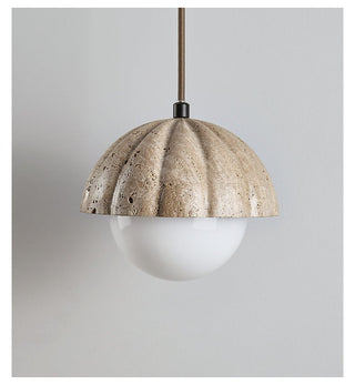 Fluted Orb Pendant Lamp-Neutral Decor