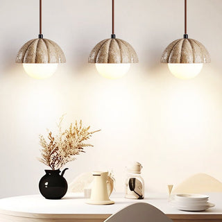 Fluted Orb Pendant Lamp-Neutral Decor