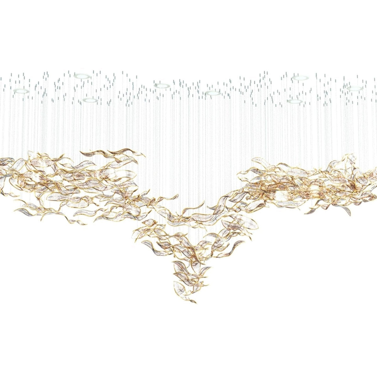 Neleira Lustre Feuille Cascadant Luxe
