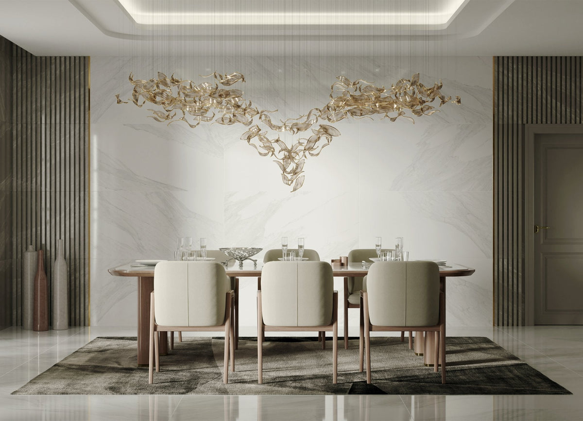 Neleira Lustre Feuille Cascadant Luxe