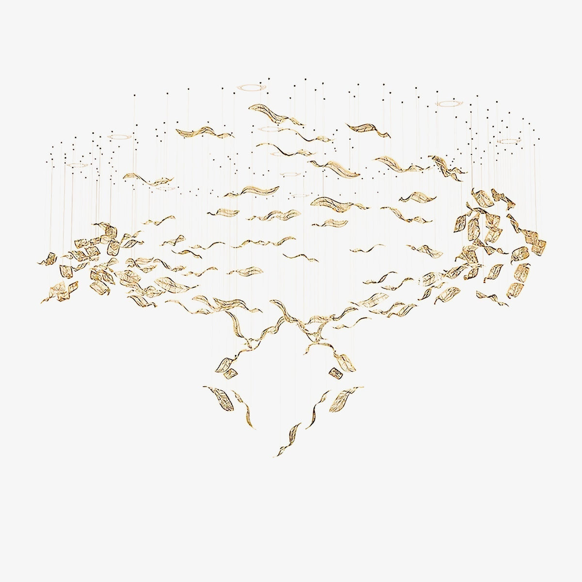 Neleira Lustre Feuille Cascadant Luxe