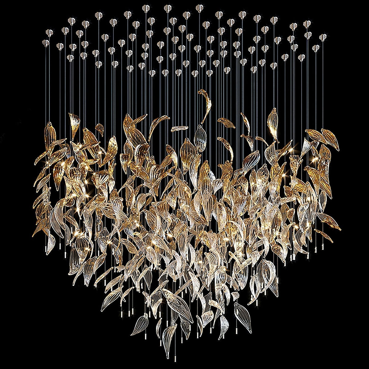 Neleira Lustre Feuille Cascadant Luxe