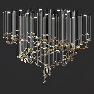 Lustra Lustre Feuille Cascadant Luxe