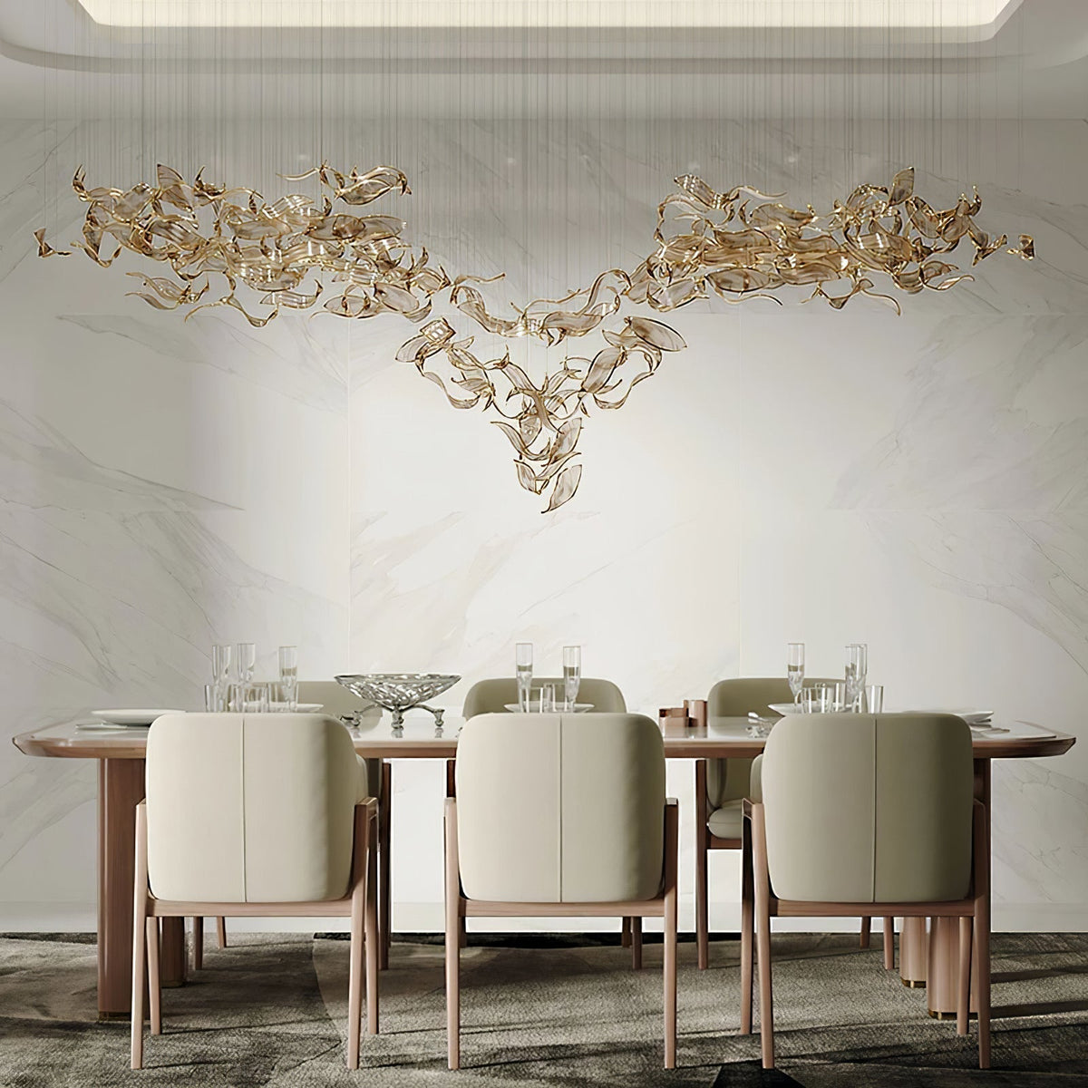 Neleira Lustre Feuille Cascadant Luxe