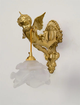 Aged Applique Murale en Verre Ange Volant
